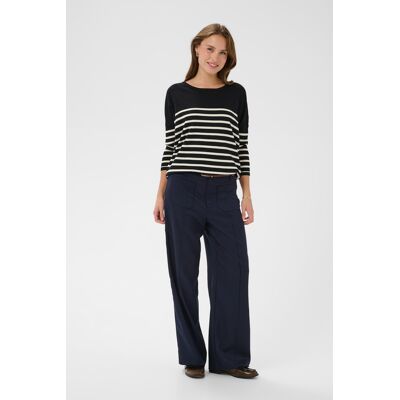 Saint Tropez Strickpullover MilaSZ Strickpullover Oversize fit Schwarz-Weiss S Saint Tropez Strickpullover MilaSZ Strickpullover Oversize fit Schwarz-Weiss S