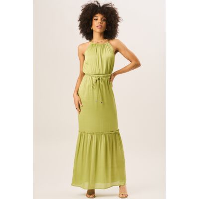 Gini London Grünes Neckholder-Maxikleid Grün EU 42 / UK 14 Gini London Grünes Neckholder-Maxikleid Grün EU 42 / UK 14