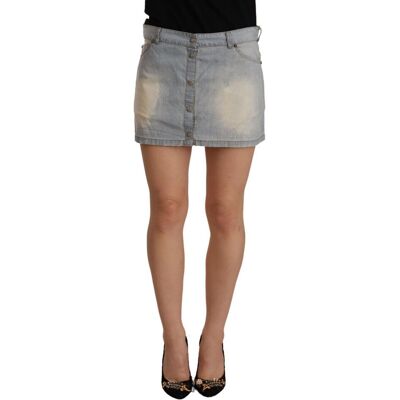 Ermanno Scervino Denim Minirock mit Knopfverschluss Hellblau EU 40 / UK 12 Ermanno Scervino Denim Minirock mit Knopfverschluss Hellblau EU 40 / UK 12