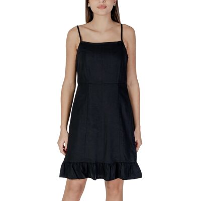 b.Young Schwarzes Mini-Kleid Ärmellos Rechteckiger Ausschnitt Rüschendetails Schwarz EU 40 / UK 12 b.Young Schwarzes Mini-Kleid Ärmellos Rechteckiger Ausschnitt Rüschendetails Schwarz EU 40 / UK 12
