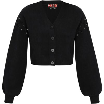 Mymo Strickjacke Frauen Schwarz Schwarz M/L Mymo Strickjacke Frauen Schwarz Schwarz M/L