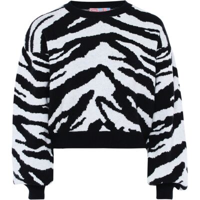 Mymo Pullover Frauen schwarz-wollweiß Schwarz XS/S Mymo Pullover Frauen schwarz-wollweiß Schwarz XS/S