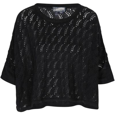 Dreimaster Poncho Frauen Schwarz Schwarz M/L Dreimaster Poncho Frauen Schwarz Schwarz M/L