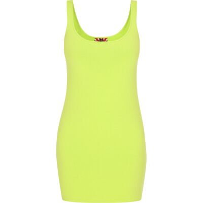 Mymo Kleid Frauen Kalk Limettengrün XL Mymo Kleid Frauen Kalk Limettengrün XL