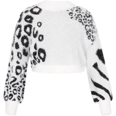 Mymo Pullover Frauen cremeweiß schwarz Schwarz und gebrochenes Weiß M/L Mymo Pullover Frauen cremeweiß schwarz Schwarz und gebrochenes Weiß M/L