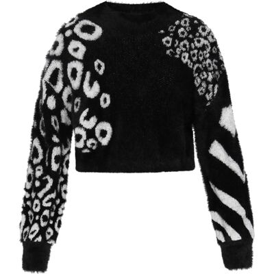 Mymo Pullover Frauen schwarz/offwhite Schwarz und gebrochenes Weiß XS/S Mymo Pullover Frauen schwarz/offwhite Schwarz und gebrochenes Weiß XS/S