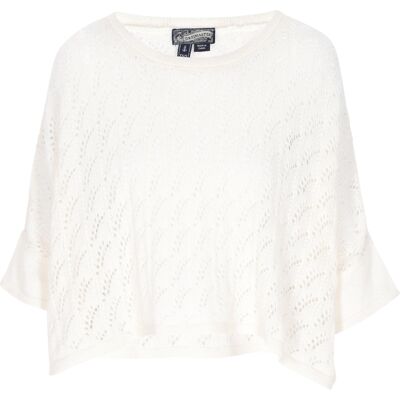 Dreimaster Poncho Frauen Weiß Weiß M/L Dreimaster Poncho Frauen Weiß Weiß M/L