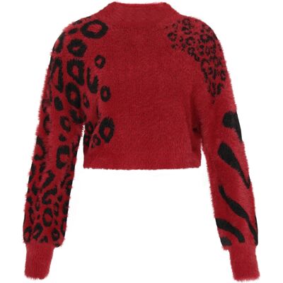 Mymo Pullover Frauen burgunderrot schwarz Burgund M/L Mymo Pullover Frauen burgunderrot schwarz Burgund M/L