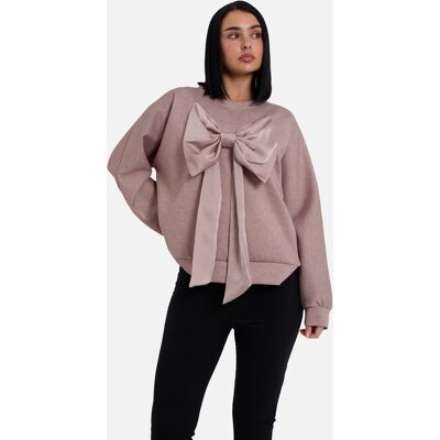 Gini London Mokka Bow Front Übergrößen Pullover Top Mokka L/XL Gini London Mokka Bow Front Übergrößen Pullover Top Mokka L/XL