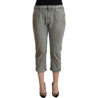 Cycle Capri-Hosen mit entspanntem Schnitt Silber 26 (Größe) Cycle Capri-Hosen mit entspanntem Schnitt Silber 26 (Größe)