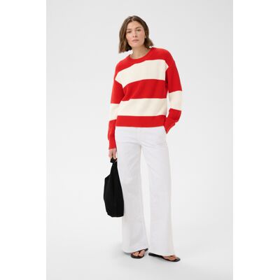 Part Two Strickpullover BozenaPW Strickpullover Baggy fit Weiß Rot XL Part Two Strickpullover BozenaPW Strickpullover Baggy fit Weiß Rot XL