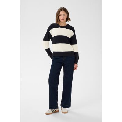 Part Two Strickpullover BozenaPW Strickpullover Baggy fit Weiß/Marineblau L Part Two Strickpullover BozenaPW Strickpullover Baggy fit Weiß/Marineblau L