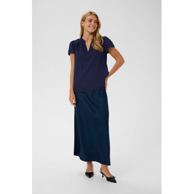 Saint Tropez Kurzarm-Bluse BrittaSZ Kurzarm-Bluse Gerade Passform Dunkelblau XL Saint Tropez Kurzarm-Bluse BrittaSZ Kurzarm-Bluse Gerade Passform Dunkelblau XL