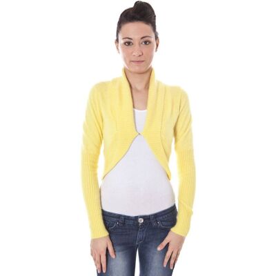 Datch Gekürzter Strickcardigan Gelb Gekürzter Pullover Gelb L Datch Gekürzter Strickcardigan Gelb Gekürzter Pullover Gelb L