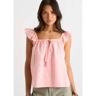 Gini London Rosa Rüschen-Cami-Top mit Broidery Anglaise Rosa EU 42 / UK 14 Gini London Rosa Rüschen-Cami-Top mit Broidery Anglaise Rosa EU 42 / UK 14