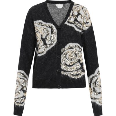 usha Strickjacke Frauen schwarz-beige Schwarz und gebrochenes Weiß M/L usha Strickjacke Frauen schwarz-beige Schwarz und gebrochenes Weiß M/L