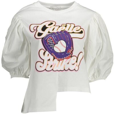 Gaëlle Paris Gaelle Paris Bianco Baumwolle Damen T-Shirt Weiß XS Gaëlle Paris Gaelle Paris Bianco Baumwolle Damen T-Shirt Weiß XS