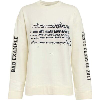 Puma x Rihanna Fenty Grafik Damen Pullover Off-White Cremefarben EU 36 / UK 8 Puma x Rihanna Fenty Grafik Damen Pullover Off-White Cremefarben EU 36 / UK 8