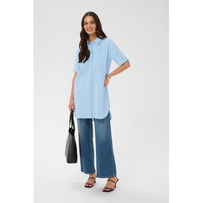 Kaffe Kurzarmhemd KAvafla Kurzarmhemd Oversize fit Blau EU 38 / UK 10 Kaffe Kurzarmhemd KAvafla Kurzarmhemd Oversize fit Blau EU 38 / UK 10