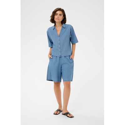 Kaffe Kurzarmhemd KAjade Kurzarmhemd Loose fit Blau EU 34 / UK 6 Kaffe Kurzarmhemd KAjade Kurzarmhemd Loose fit Blau EU 34 / UK 6