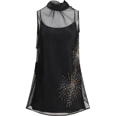 Staud Schwarzes Polyester Freizeitkleid Schwarz S Staud Schwarzes Polyester Freizeitkleid Schwarz S