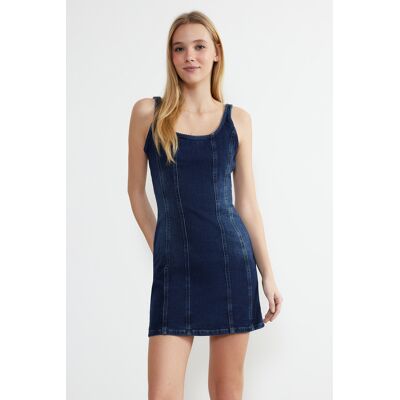 Turkishsouq Damen Midi-Kleid, ärmellos, lässig/figurbetont Blau EU 34 / UK 6 Turkishsouq Damen Midi-Kleid, ärmellos, lässig/figurbetont Blau EU 34 / UK 6