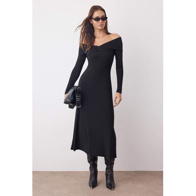 Turkishsouq Unifarbenes, langes, elegantes A-Linien-Maxikleid für Damen/Abendkleid Schwarz L Turkishsouq Unifarbenes, langes, elegantes A-Linien-Maxikleid für Damen/Abendkleid Schwarz L