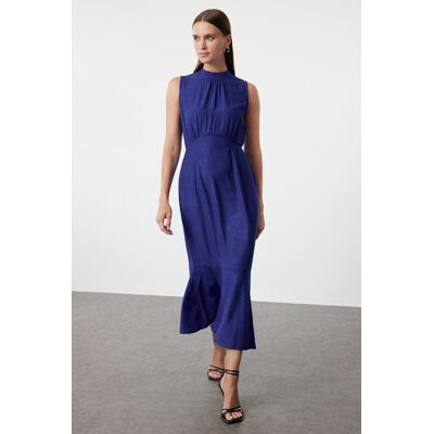 Turkishsouq Damen-Midikleid mit Blumenmuster, ärmellos, für Abend/Alltag, normale Passform Saxofonblau EU 36 / UK 8 Turkishsouq Damen-Midikleid mit Blumenmuster, ärmellos, für Abend/Alltag, normale Passform Saxofonblau EU 36 / UK 8
