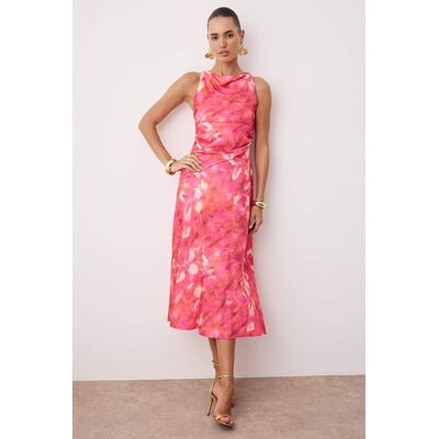 Turkishsouq Rosa Abstrakt Midi-Kleid für Damen, ärmellos, elegant/für den Abend Rosa EU 40 / UK 12 Turkishsouq Rosa Abstrakt Midi-Kleid für Damen, ärmellos, elegant/für den Abend Rosa EU 40 / UK 12