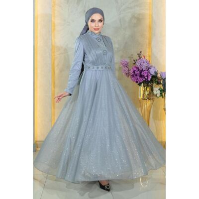 Turkishsouq Stein Detailed, Drapiert Chest, Glitzernd Abendkleid, Silber Silber EU 48 / UK 20 Turkishsouq Stein Detailed, Drapiert Chest, Glitzernd Abendkleid, Silber Silber EU 48 / UK 20