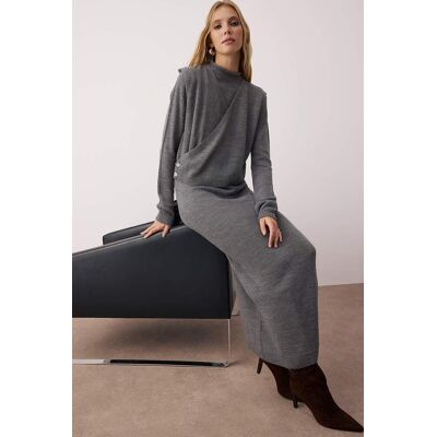 Turkishsouq Langes, flaches Maxikleid für Damen, lässig/leger, mit Hijab-Schnitt Grau S Turkishsouq Langes, flaches Maxikleid für Damen, lässig/leger, mit Hijab-Schnitt Grau S