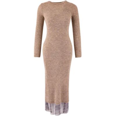 Turkishsouq Damen-Maxikleid mit Karomuster / kariert, lang, lässig/alltagstauglich, A-Linie Beige Einheitsgröße Turkishsouq Damen-Maxikleid mit Karomuster / kariert, lang, lässig/alltagstauglich, A-Linie Beige Einheitsgröße