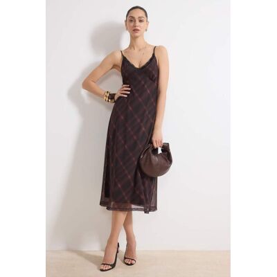 Turkishsouq Damen-Maxikleid mit Karomuster, ärmellos, figurbetont, für Tag und Nacht Braun S Turkishsouq Damen-Maxikleid mit Karomuster, ärmellos, figurbetont, für Tag und Nacht Braun S