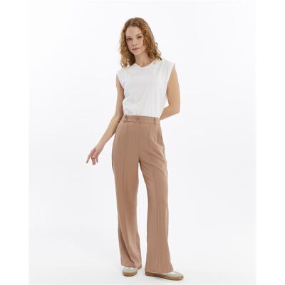 Turkishsouq Damen Doppelt Krepp Grasnaht Detailed Tasche Palazzo-Hose Nerz Beige EU 42 / UK 14 Turkishsouq Damen Doppelt Krepp Grasnaht Detailed Tasche Palazzo-Hose Nerz Beige EU 42 / UK 14