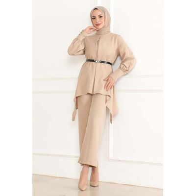Turkishsouq Gürtel Detailed Anzug Beige Beige EU 40 / UK 12 Turkishsouq Gürtel Detailed Anzug Beige Beige EU 40 / UK 12