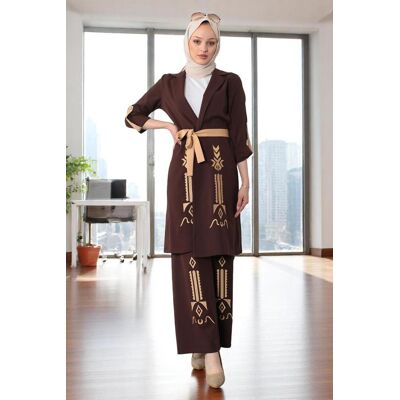 Turkishsouq Bestickt Detailed Anzug Braun Braun EU 42 / UK 14 Turkishsouq Bestickt Detailed Anzug Braun Braun EU 42 / UK 14