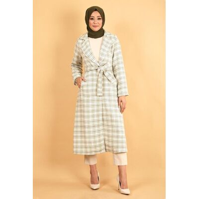 Turkishsouq Breiter Kragen Chanel Fabric Kaschmir Mantel Khaki Grün EU 42 / UK 14 Turkishsouq Breiter Kragen Chanel Fabric Kaschmir Mantel Khaki Grün EU 42 / UK 14
