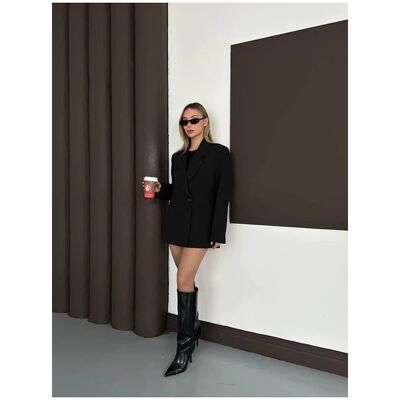 Turkishsouq Cemo Damen Oversize Blazer Jacke Kleid Schwarz Schwarz EU 40 / UK 12 Turkishsouq Cemo Damen Oversize Blazer Jacke Kleid Schwarz Schwarz EU 40 / UK 12