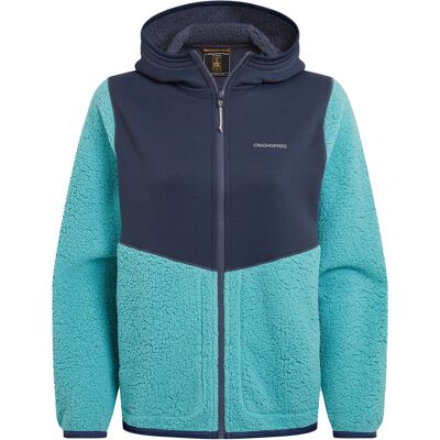 Craghoppers - "Telesto" Fleecejacke für Damen, mit Kapuze (Anthrazit/Glasiger Aquamarin) Blau/Marineblau EU 42 / UK 14 Craghoppers - "Telesto" Fleecejacke für Damen, mit Kapuze (Anthrazit/Glasiger Aquamarin) Blau/Marineblau EU 42 / UK 14