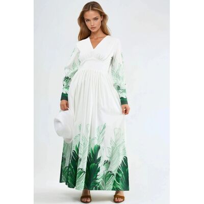 MSN Collection Tropisches Blumenmuster Maxikleid Weiß L MSN Collection Tropisches Blumenmuster Maxikleid Weiß L