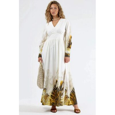 MSN Collection Tropisches Blumenmuster Maxikleid Weiß M MSN Collection Tropisches Blumenmuster Maxikleid Weiß M