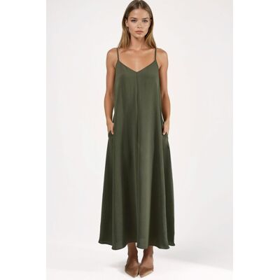 Hiccup A-Form Maxi-Kleid Khaki M Hiccup A-Form Maxi-Kleid Khaki M