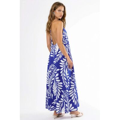 Hiccup Gemustertes Neckholder-Maxikleid Himmelblau L Hiccup Gemustertes Neckholder-Maxikleid Himmelblau L