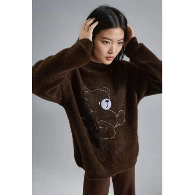 MyFashion Oversize Teddy-Bär Plüschpullover Braun Einheitsgröße MyFashion Oversize Teddy-Bär Plüschpullover Braun Einheitsgröße