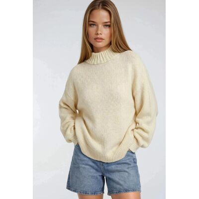 Mixray Lässiger Schnitt Rundhals Dickstrickpullover Natürlich Einheitsgröße Mixray Lässiger Schnitt Rundhals Dickstrickpullover Natürlich Einheitsgröße