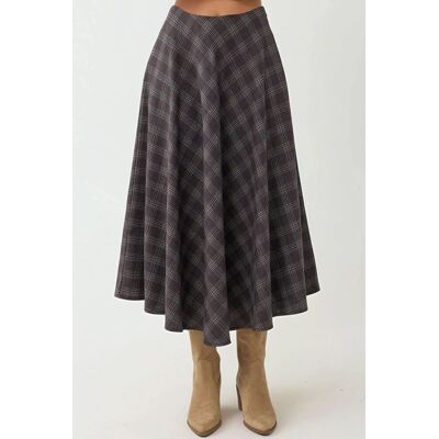 Hiccup Karo-Maxirock mit A-Linien-Schnitt Dunkelbraun M Hiccup Karo-Maxirock mit A-Linien-Schnitt Dunkelbraun M