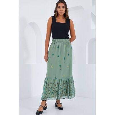 Big Dart Maxi-Rock mit floralem Muster Dunkelgrün M Big Dart Maxi-Rock mit floralem Muster Dunkelgrün M