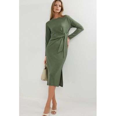 Hiccup Modal Touch Schlitzkleid Khaki S Hiccup Modal Touch Schlitzkleid Khaki S