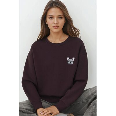 Hiccup Komfort Sweatshirt mit Tiermotiv, bestickt, mit erhöhtem Rundhalsausschnitt Kastanie M Hiccup Komfort Sweatshirt mit Tiermotiv, bestickt, mit erhöhtem Rundhalsausschnitt Kastanie M