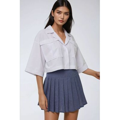Hiccup Crop-Shirt mit einer Taschenoptik Weiß XS Hiccup Crop-Shirt mit einer Taschenoptik Weiß XS